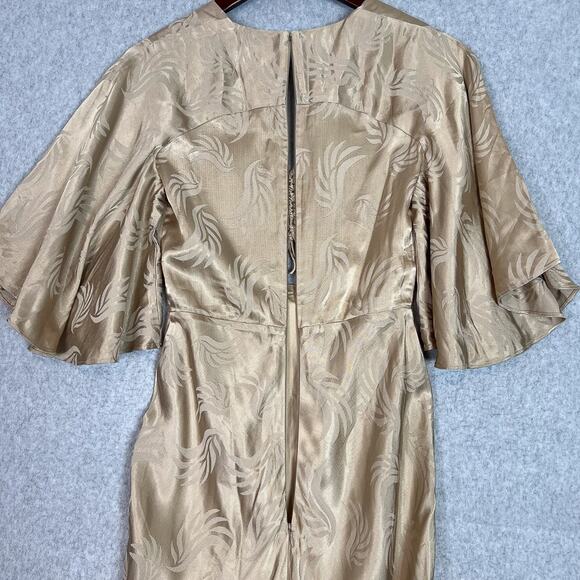Significant Other Beige Lillian Jacquard Satin A Line Maxi Dress Size 2 - Picture 8 of 10